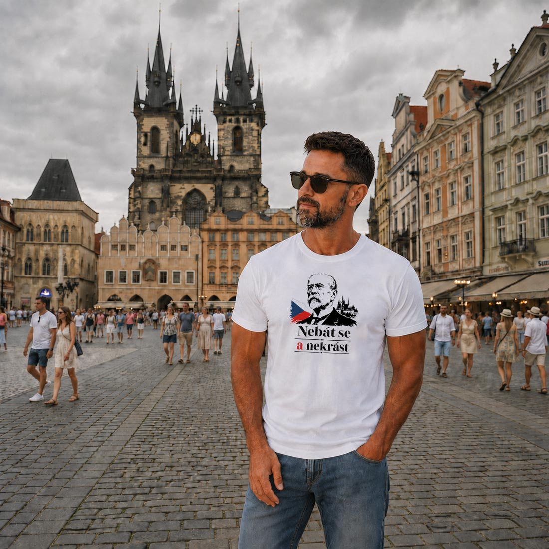 tričko T. G. MASARYK – Nebát se a nekrást v barvě