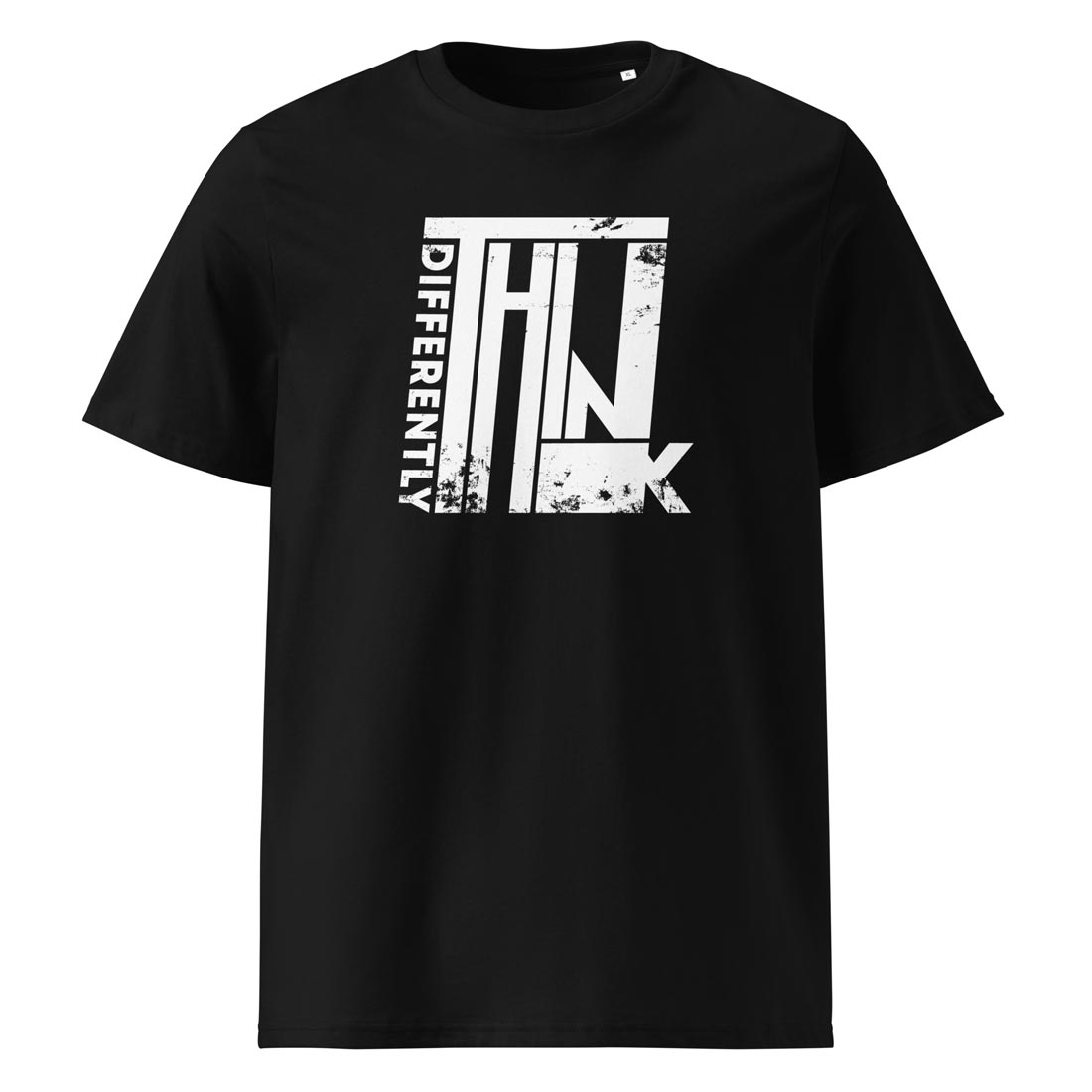 THINK DIFFERENTLY – streetwear tričko z bio bavlny pro ty, co dělají věci po svém | FleekFox v barvě Black