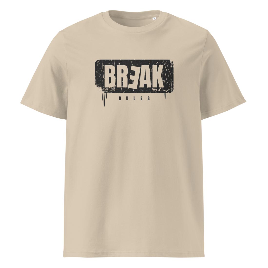 BREAK RULES – streetwear tričko z bio bavlny pro ty, co berou pravidla s rezervou | FleekFox v barvě Desert Dust