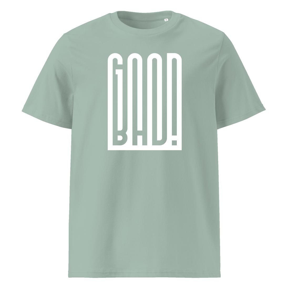 GOOD / BAD – tričko z bio bavlny s optickým efektem pro ty, co nejsou vždycky v lati | FleekFox v barvě Aloe