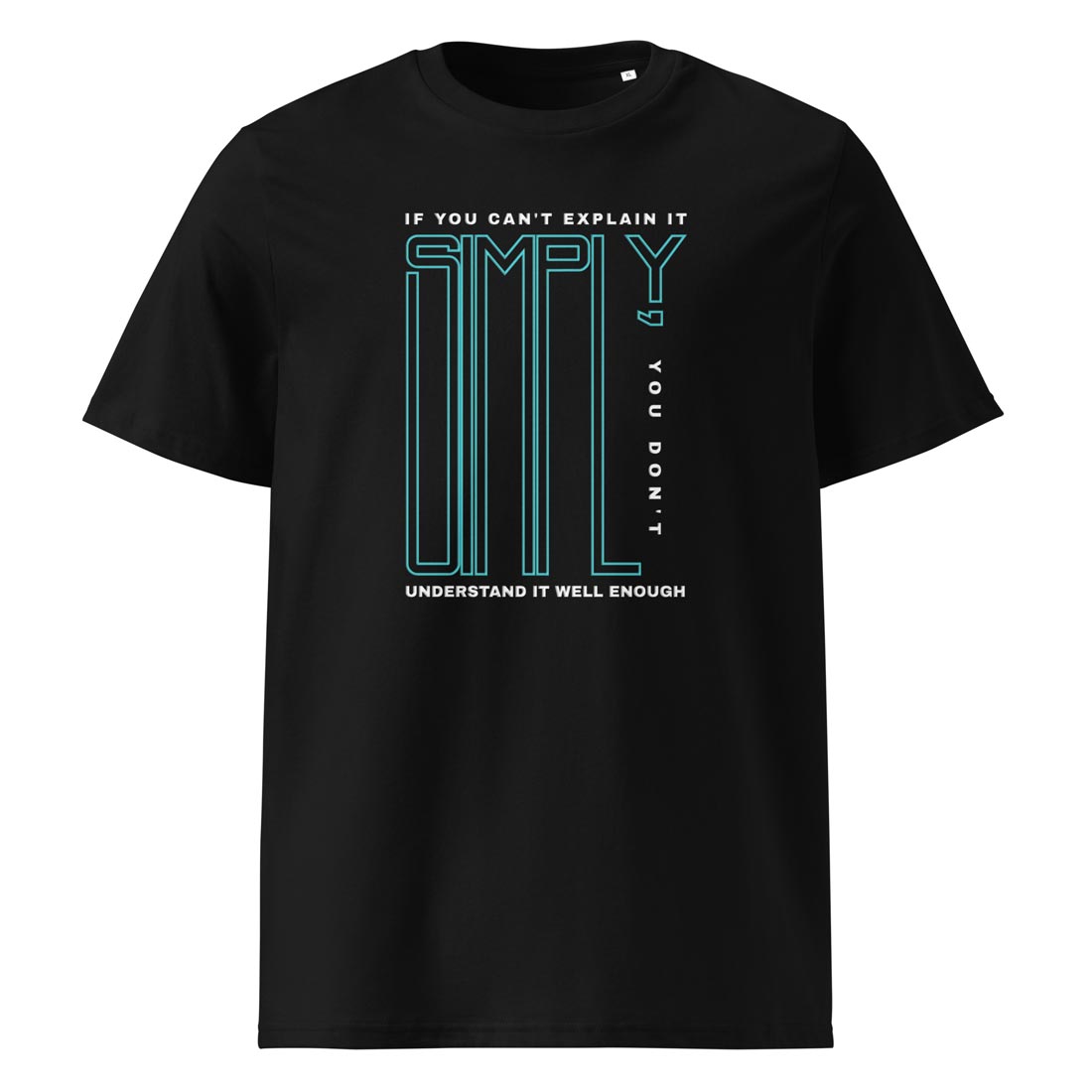 SIMPLY – streetwear tričko z bio bavlny s citátem | FleekFox v barvě Black