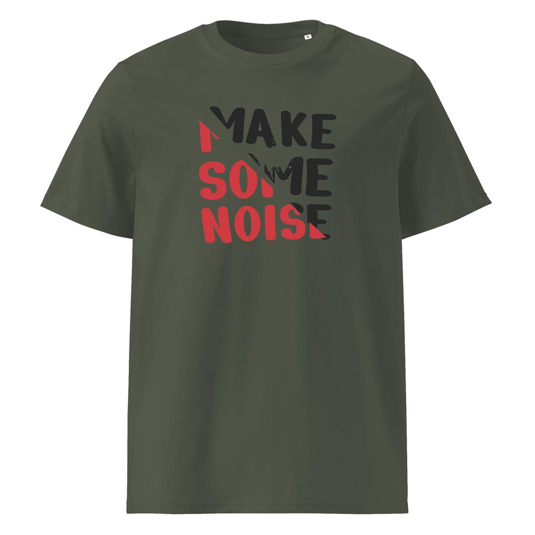 MAKE SOME NOISE – streetwear tričko z bio bavlny pro ty, co neumí být potichu | FleekFox v barvě Khaki