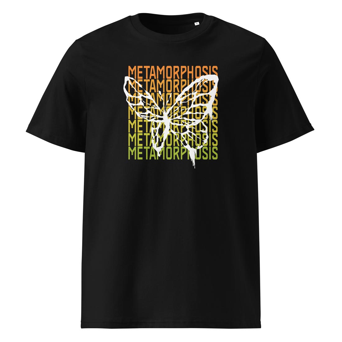 METAMORPHOSIS – streetwear tričko s motivem proměny z bio bavlny | FleekFox v barvě Black