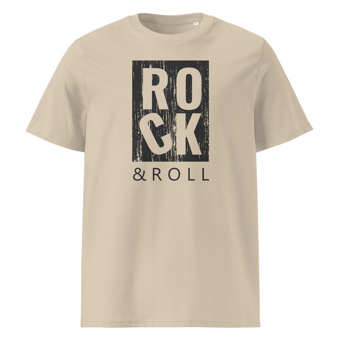 ROCK & ROLL – streetwear tričko pro hudební rebely | FleekFox v barvě Desert Dust