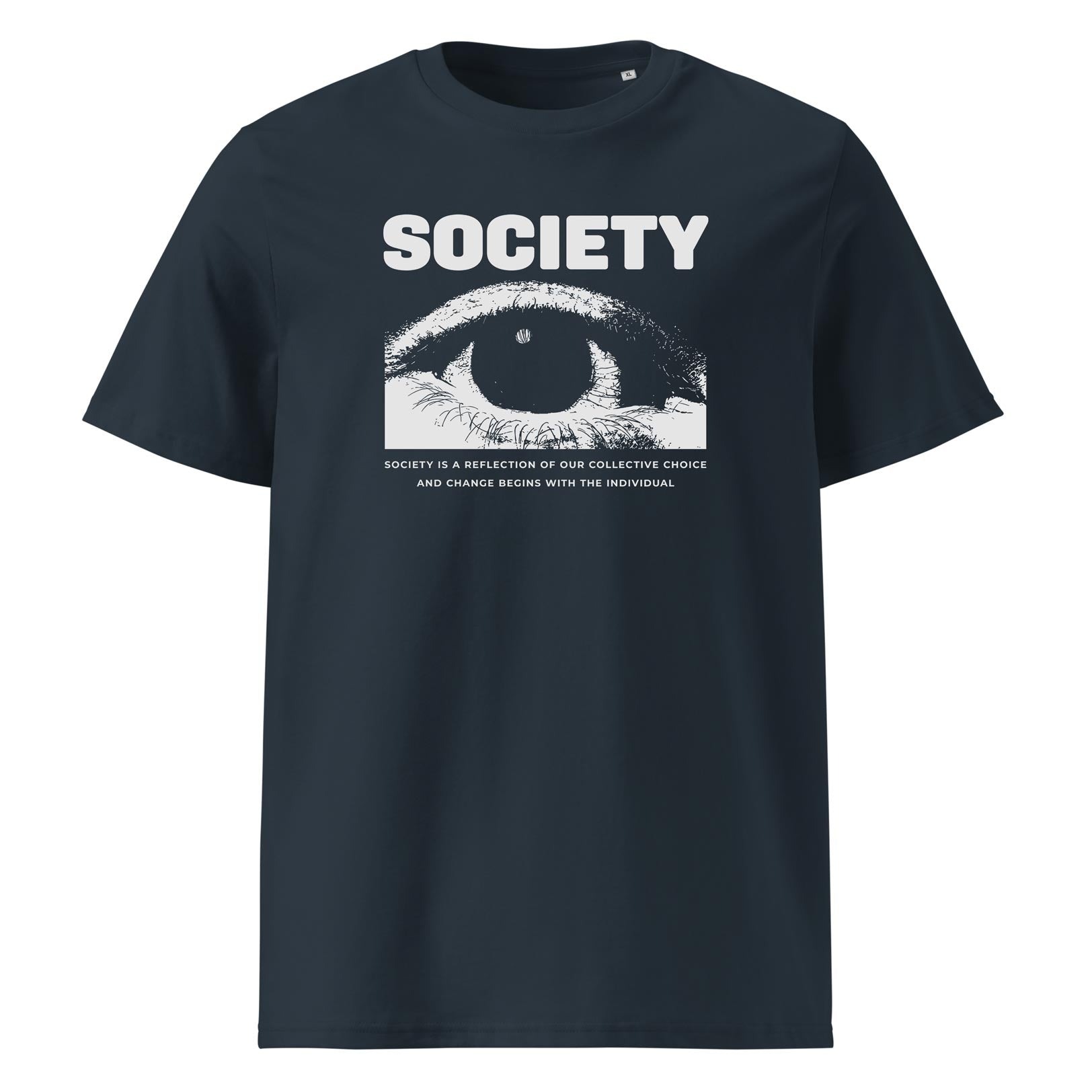 SOCIETY – statement tričko z bio bavlny | FleekFox v barvě India Ink Grey