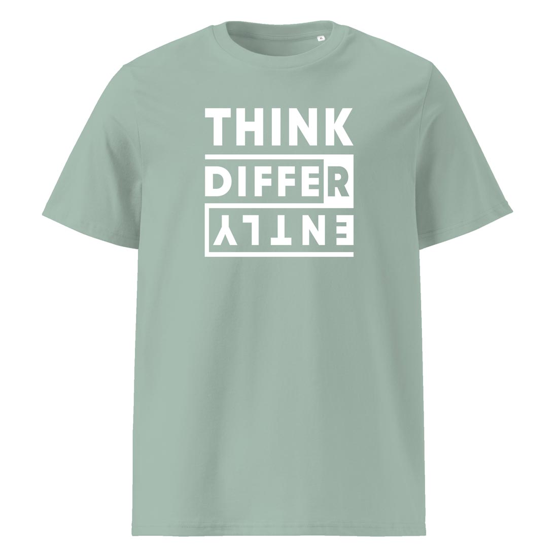 THINK DIFFERENTLY – tričko z bio bavlny pro ty, co vidí svět jinak | FleekFox v barvě Aloe