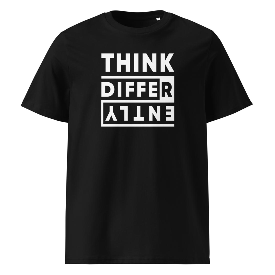THINK DIFFERENTLY – tričko z bio bavlny pro ty, co vidí svět jinak | FleekFox v barvě Black