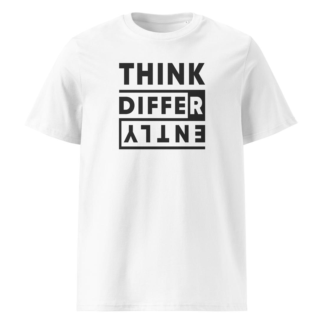 THINK DIFFERENTLY – tričko z bio bavlny pro ty, co vidí svět jinak | FleekFox v barvě White