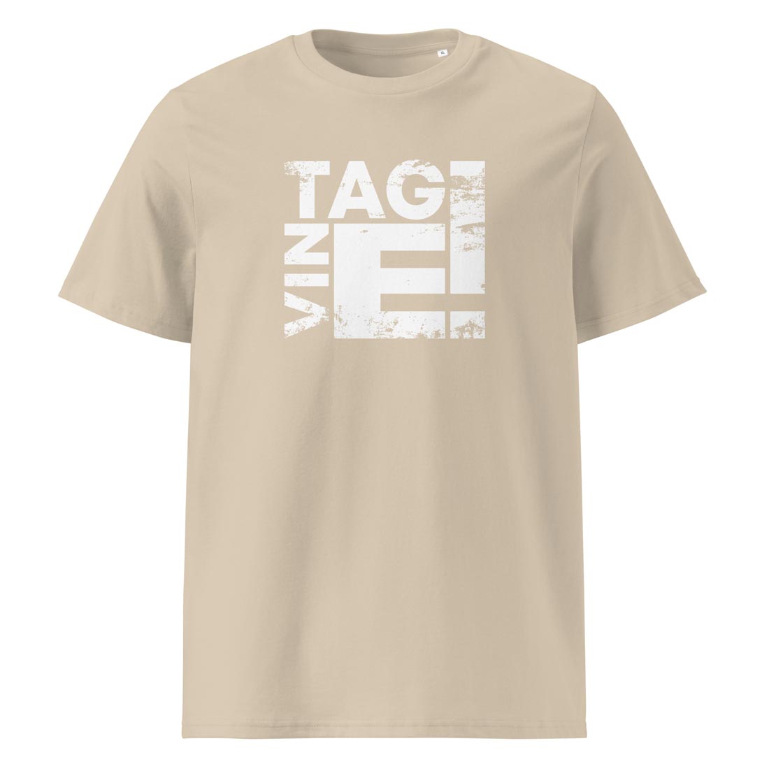 VINTAGE – streetwear tričko z bio bavlny, co vypadá, že už něco zažilo | FleekFox v barvě Desert Dust