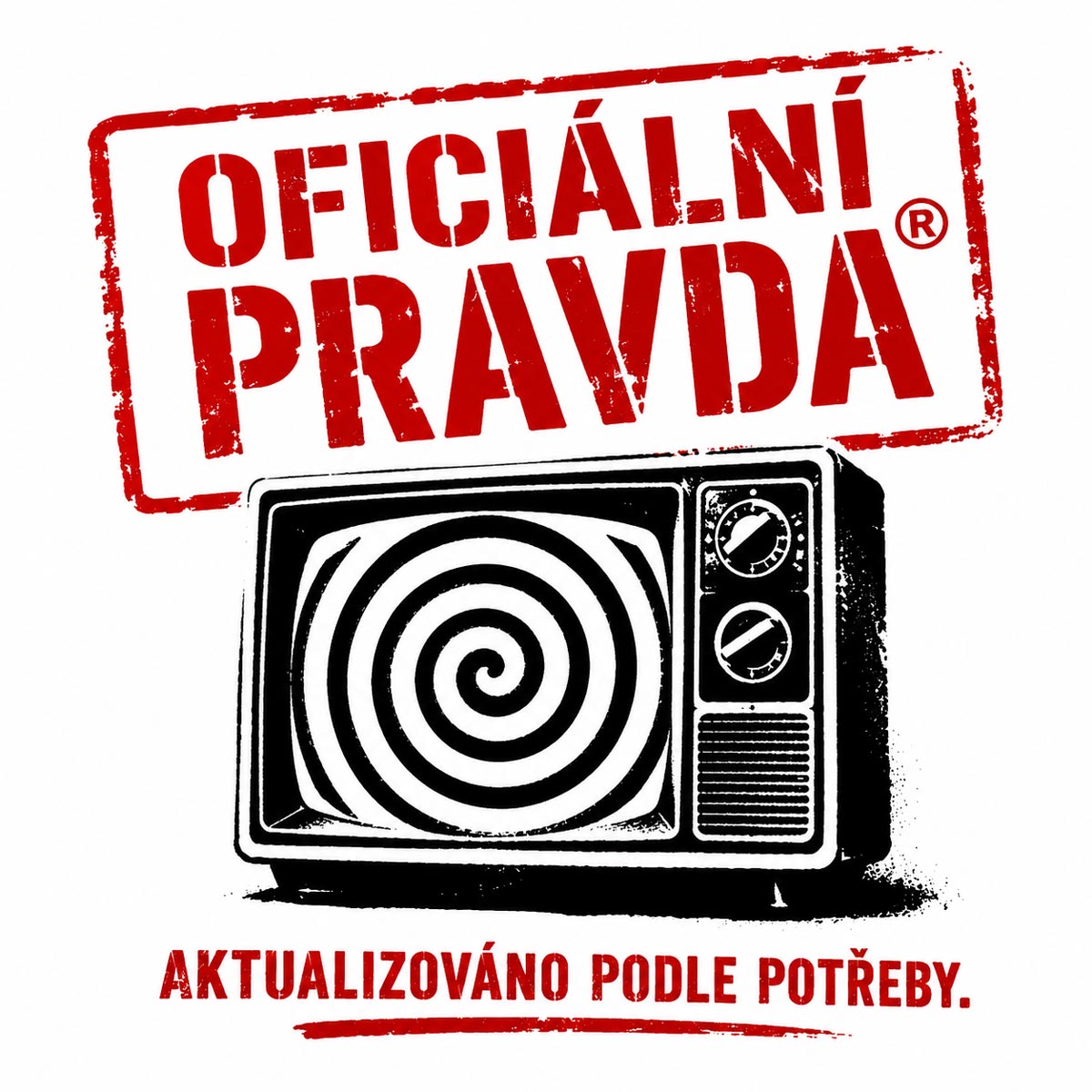 tričko OFICIÁLNÍ PRAVDA - AKTUALIZOVÁNO PODLE POTŘEBY v barvě