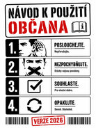 tričko NÁVOD K POUŽITÍ OBČANA v barvě