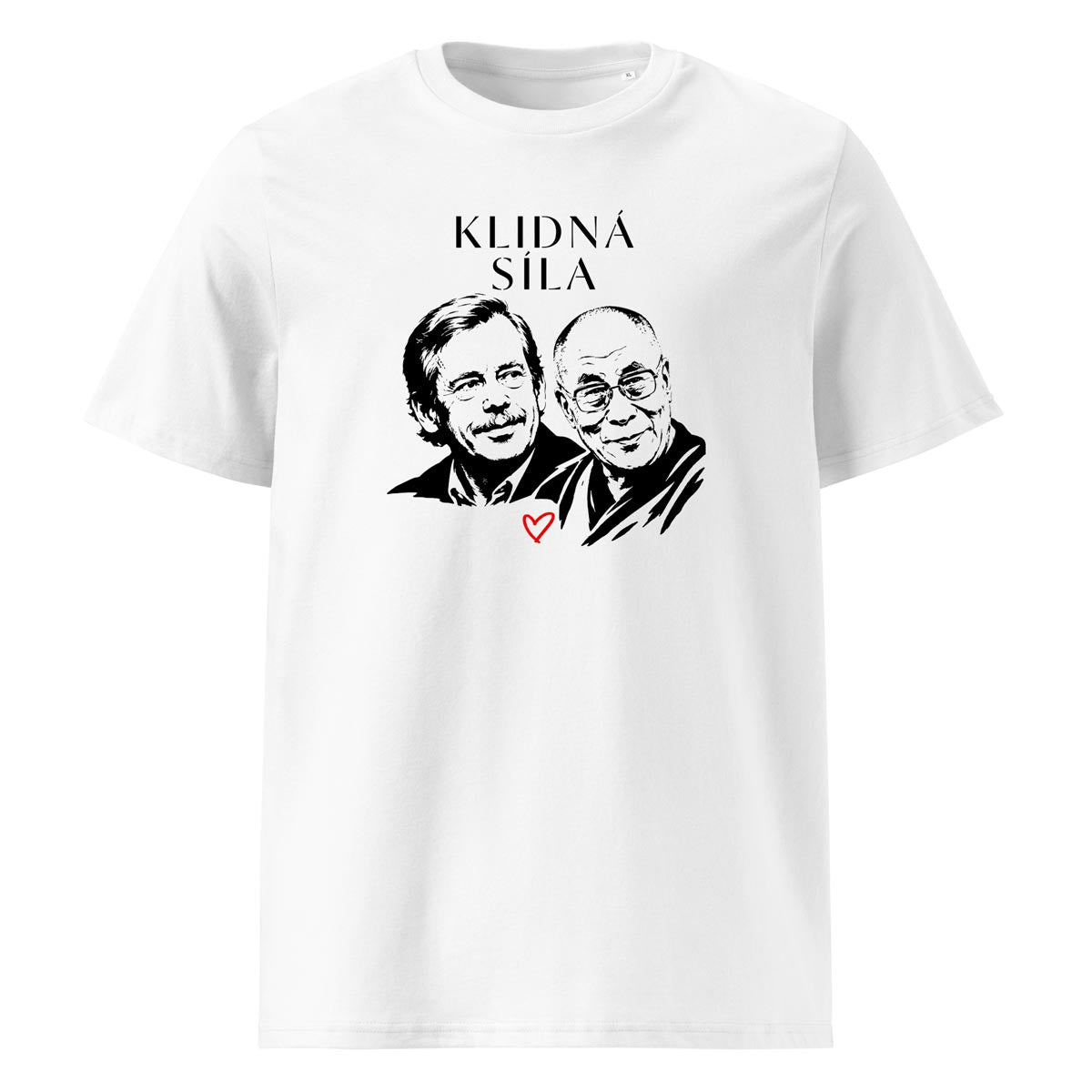 tričko KLIDNÁ SÍLA – Václav Havel a dalajlama v barvě White