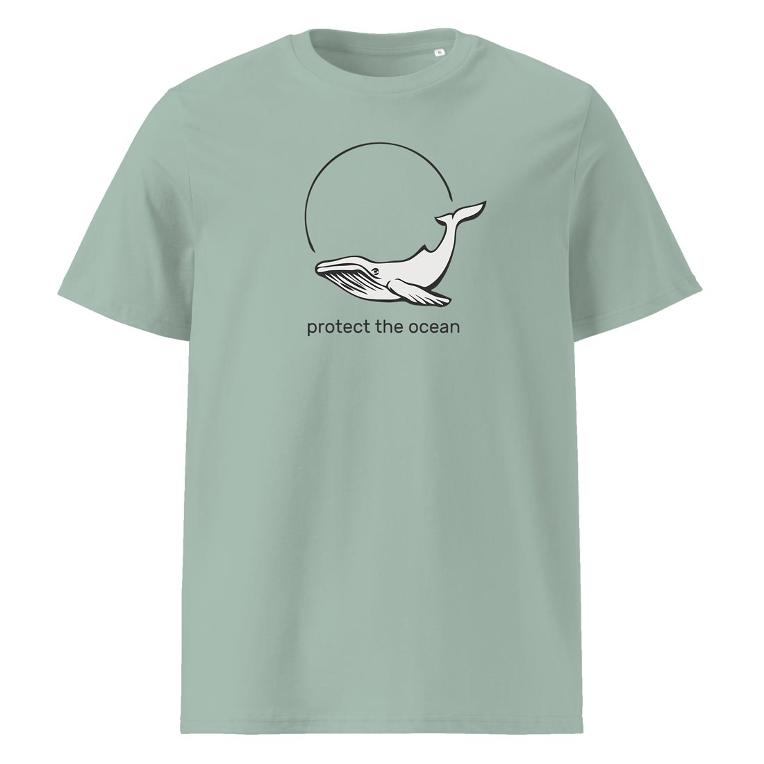 PROTECT THE OCEAN – tričko z bio bavlny s poselstvím pro milovníky moří | FleekFox v barvě Aloe