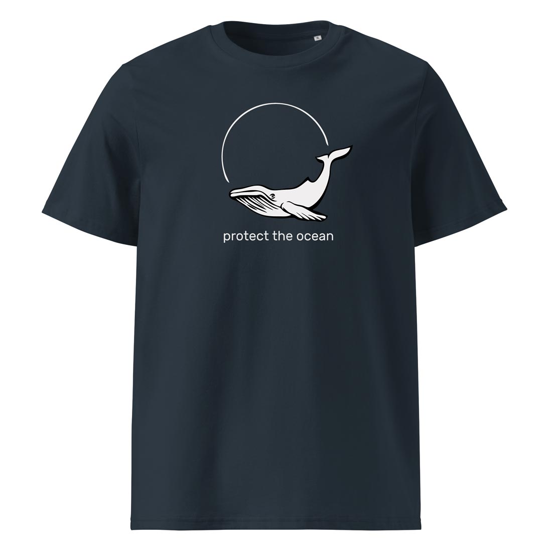 PROTECT THE OCEAN – tričko z bio bavlny s poselstvím pro milovníky moří | FleekFox v barvě India Ink Grey