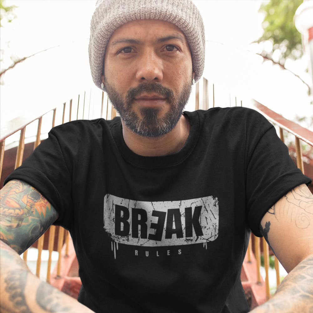BREAK RULES – streetwear tričko z bio bavlny pro ty, co berou pravidla s rezervou | FleekFox v barvě