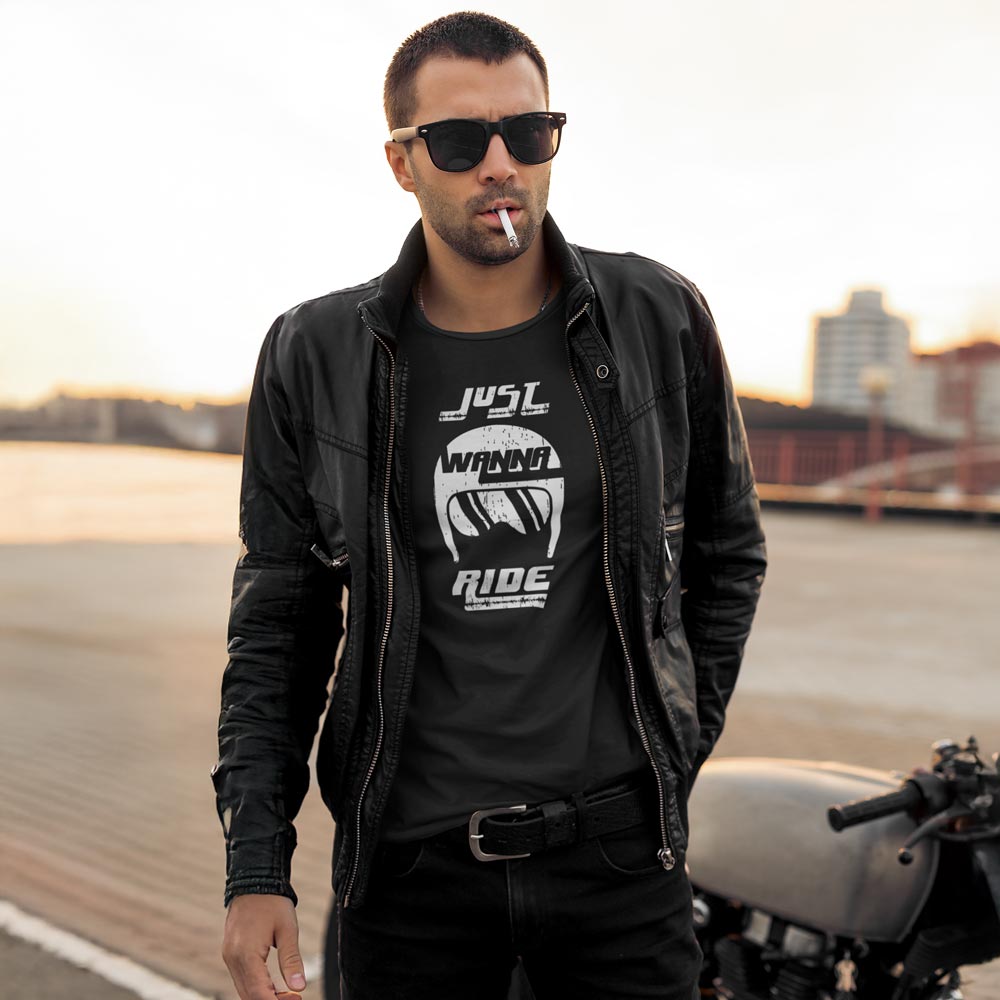 JUST WANNA RIDE – streetwear tričko pro motorkáře | FleekFox v barvě