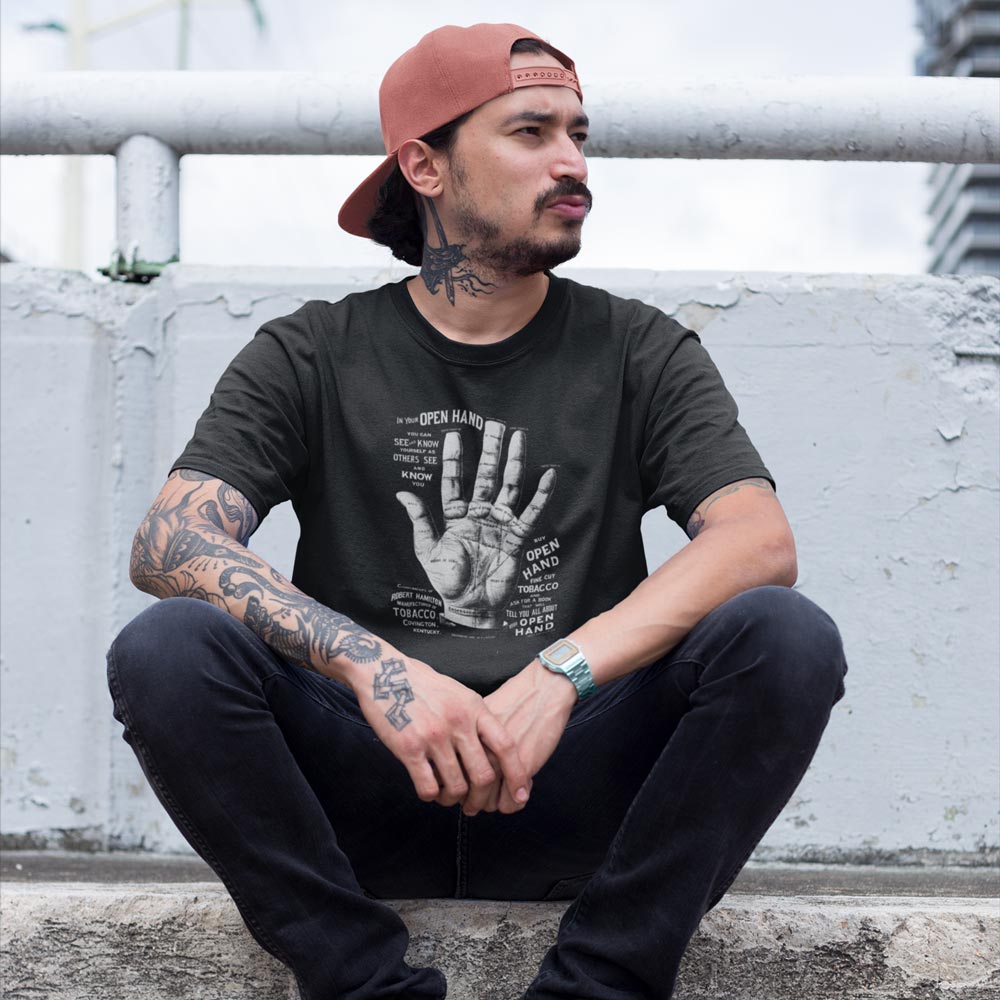 OPEN HAND – vintage tričko z bio bavlny | FleekFox v barvě