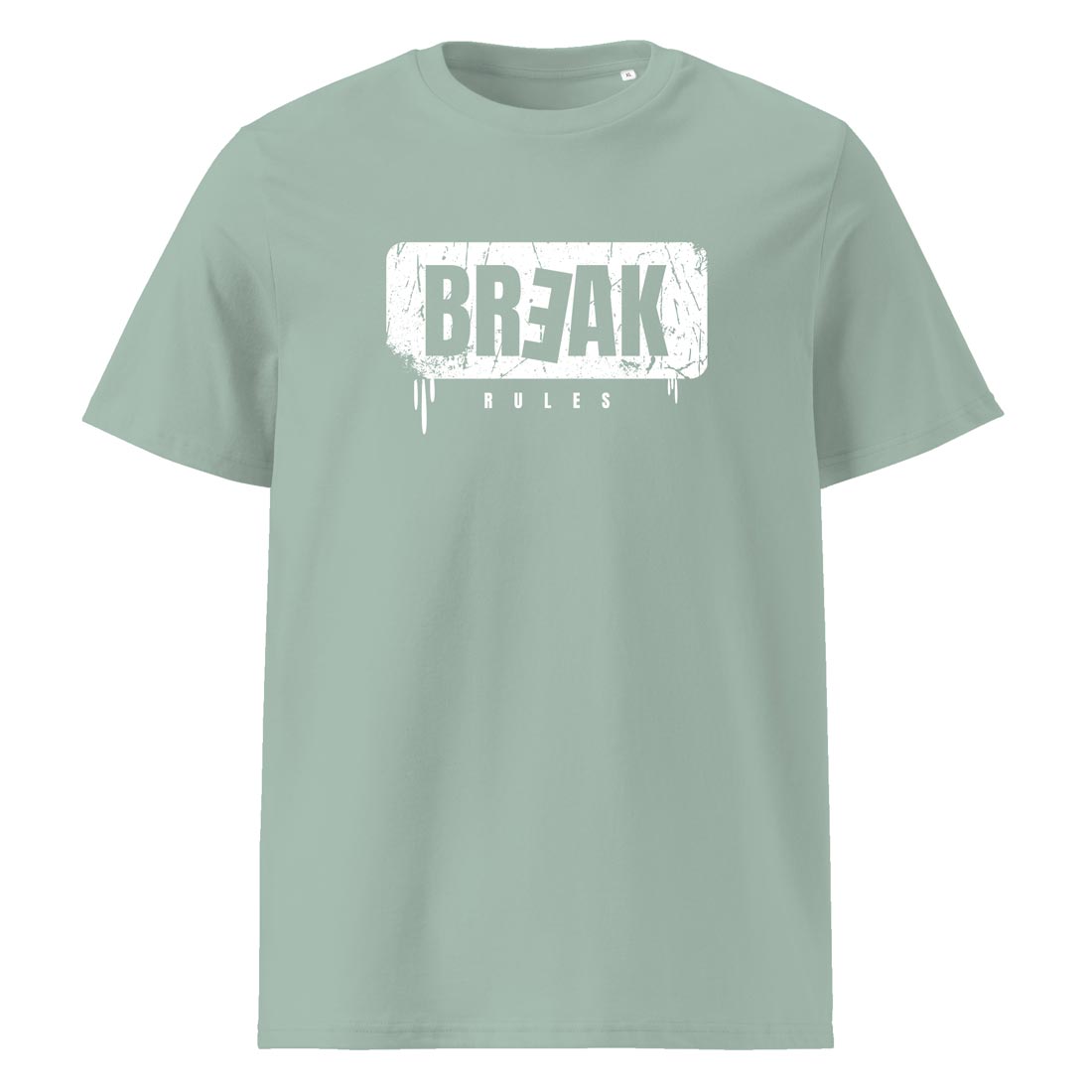 BREAK RULES – streetwear tričko z bio bavlny pro ty, co berou pravidla s rezervou | FleekFox v barvě Aloe