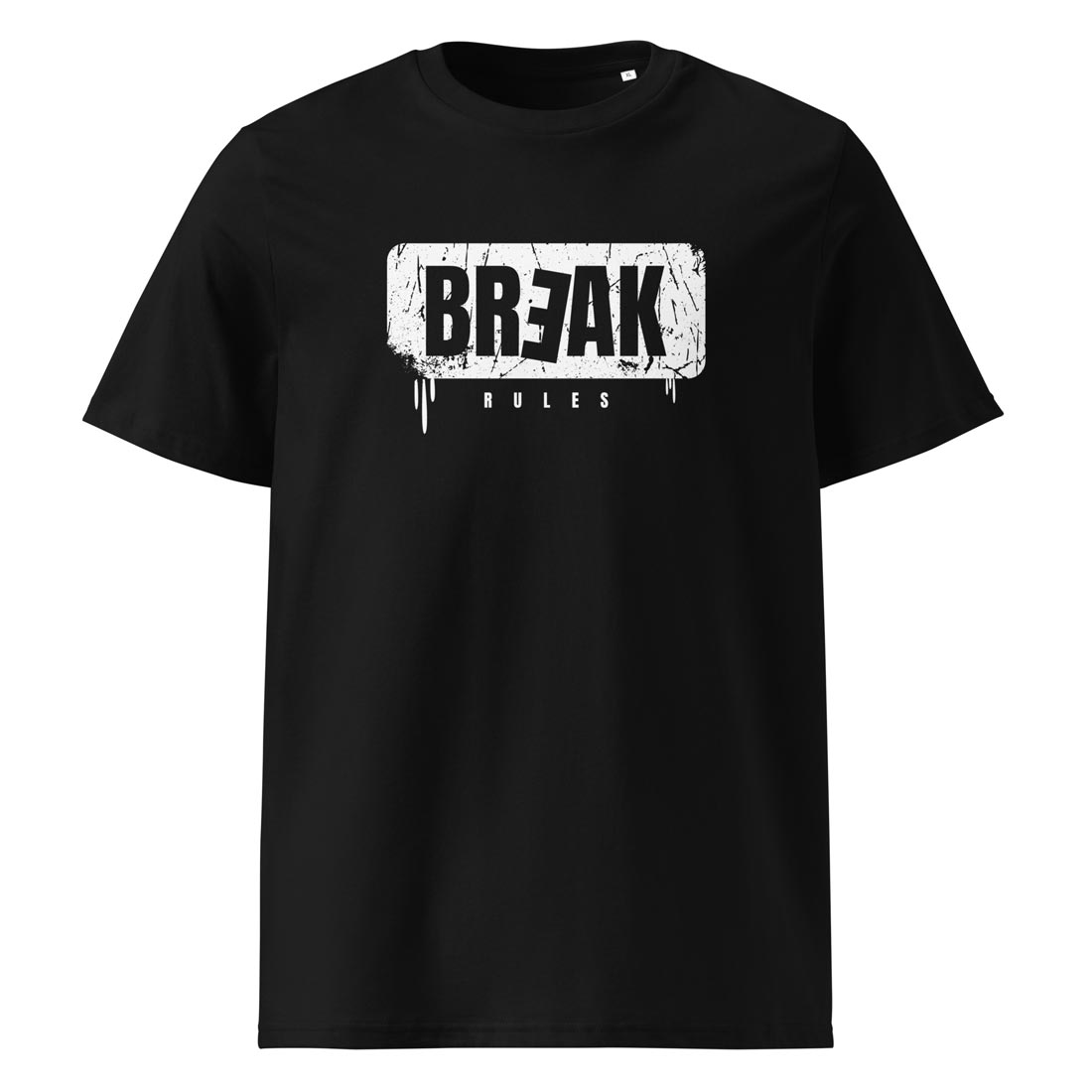 BREAK RULES – streetwear tričko z bio bavlny pro ty, co berou pravidla s rezervou | FleekFox v barvě Black