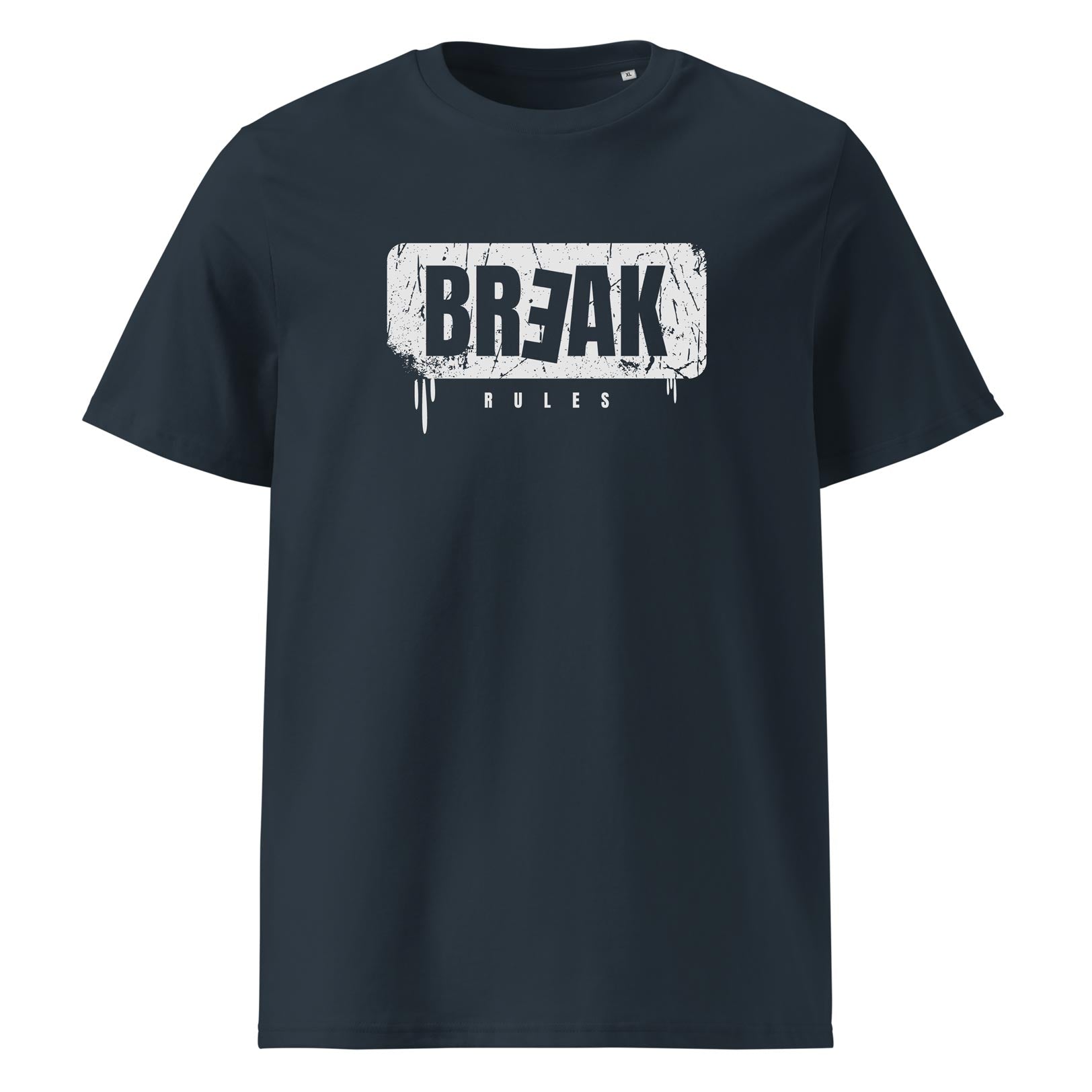 BREAK RULES – streetwear tričko z bio bavlny pro ty, co berou pravidla s rezervou | FleekFox v barvě India Ink Grey
