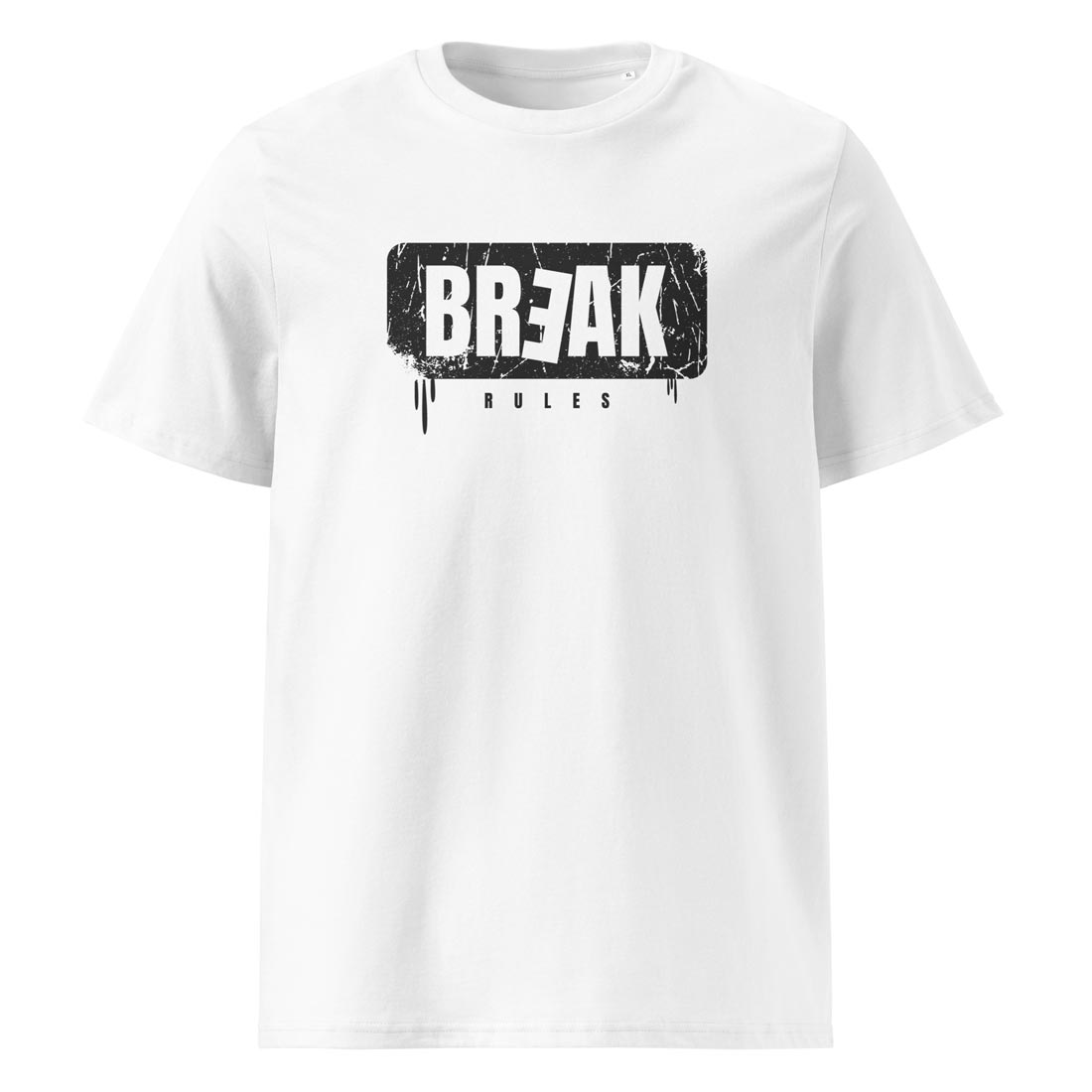 BREAK RULES – streetwear tričko z bio bavlny pro ty, co berou pravidla s rezervou | FleekFox v barvě White
