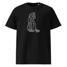 GEOMETRIC CAT – tričko z bio bavlny s kočkou v minimalistickém stylu pro milovníky čistého designu | FleekFox v barvě Black