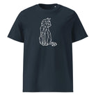 GEOMETRIC CAT – tričko z bio bavlny s kočkou v minimalistickém stylu pro milovníky čistého designu | FleekFox v barvě India Ink Grey