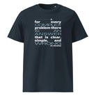 tričko COMPLEX PROBLEM – citát H.L. Mencken. Organická bavlna Stanley/Stella. Fleekfox. barva india ink grey