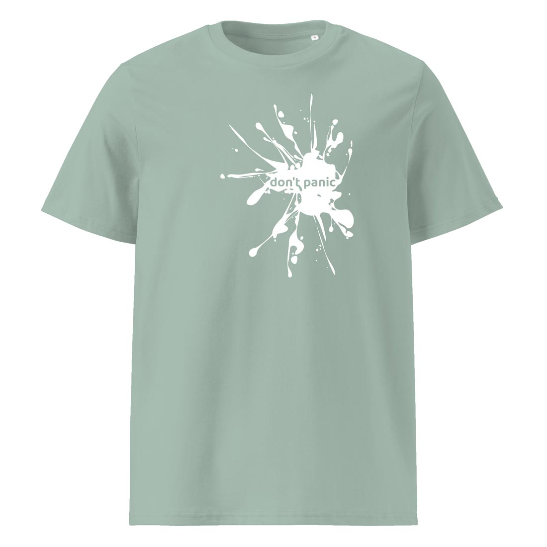 DON'T PANIC – streetwear tričko z bio bavlny. | FleekFox v barvě Aloe