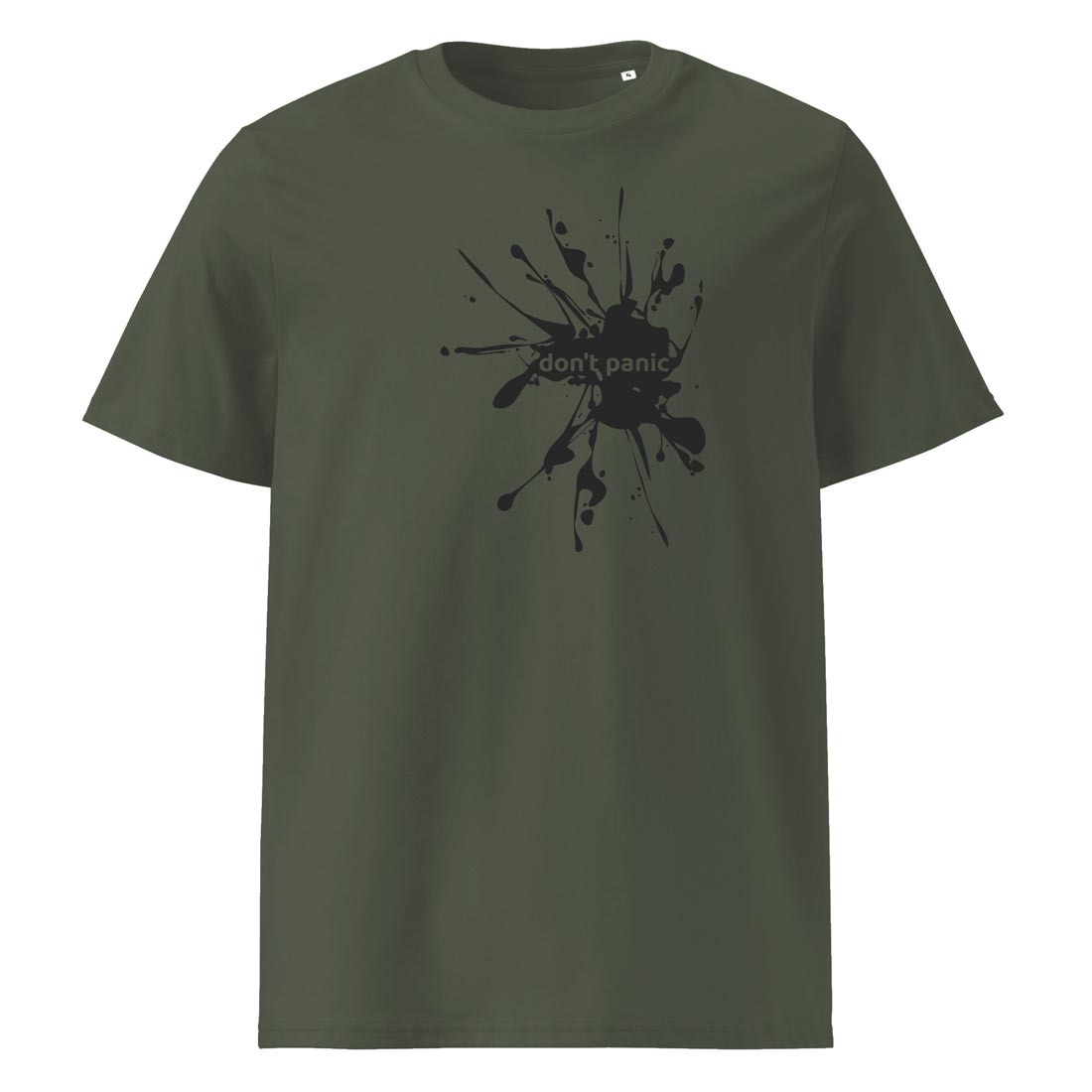 DON'T PANIC – streetwear tričko z bio bavlny. | FleekFox v barvě Khaki