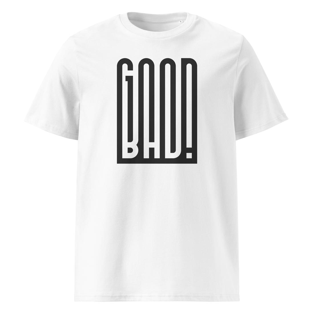 GOOD / BAD – tričko z bio bavlny s optickým efektem pro ty, co nejsou vždycky v lati | FleekFox v barvě White