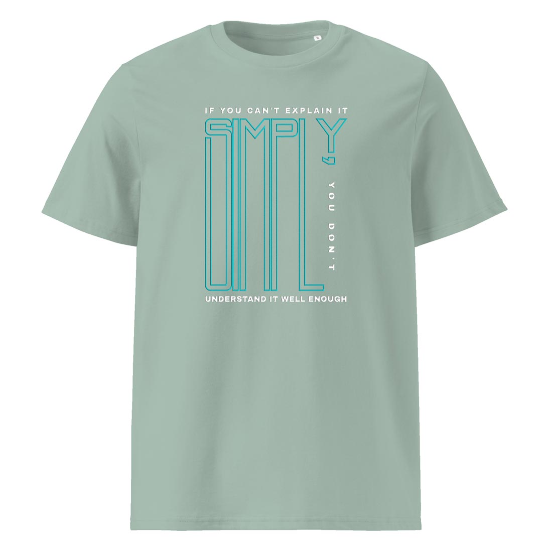 SIMPLY – streetwear tričko z bio bavlny s citátem | FleekFox v barvě Aloe