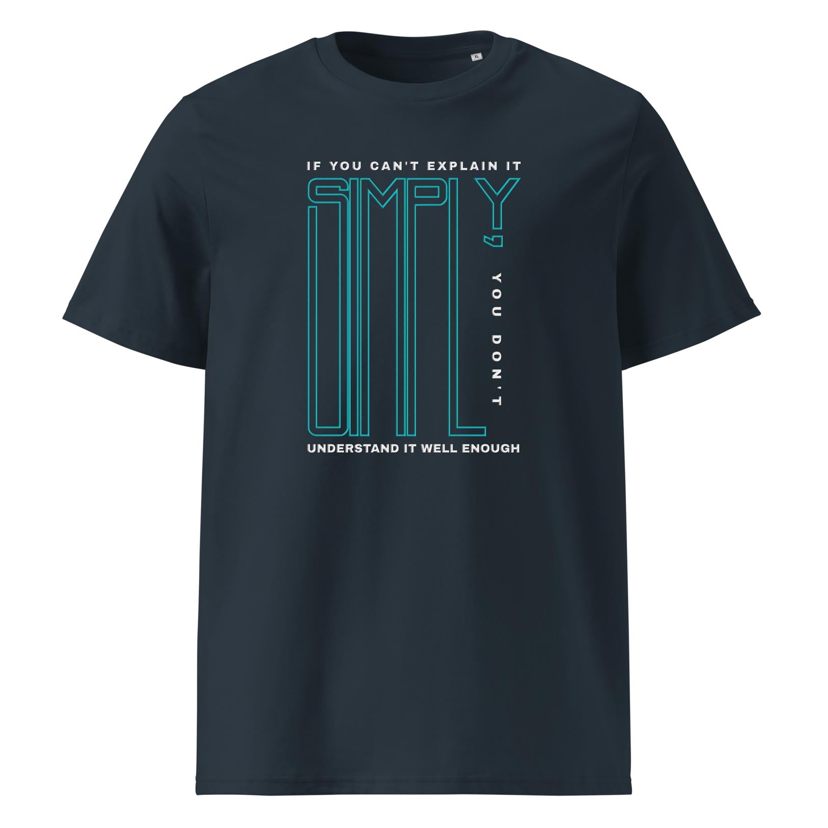 SIMPLY – streetwear tričko z bio bavlny s citátem | FleekFox v barvě India Ink Grey