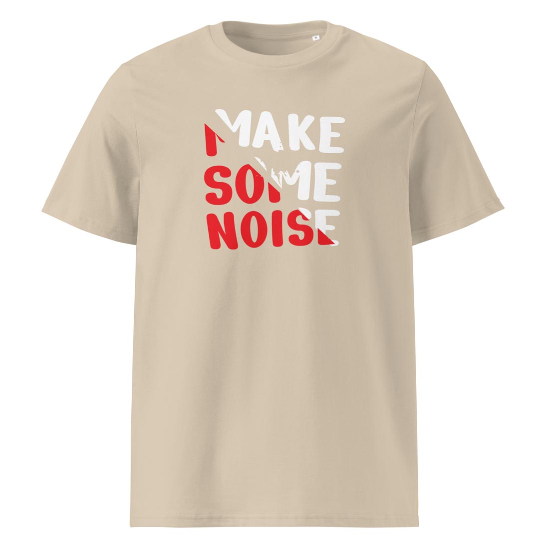 MAKE SOME NOISE – streetwear tričko z bio bavlny pro ty, co neumí být potichu | FleekFox v barvě Desert Dust