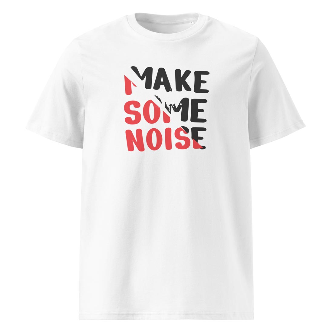 MAKE SOME NOISE – streetwear tričko z bio bavlny pro ty, co neumí být potichu | FleekFox v barvě White