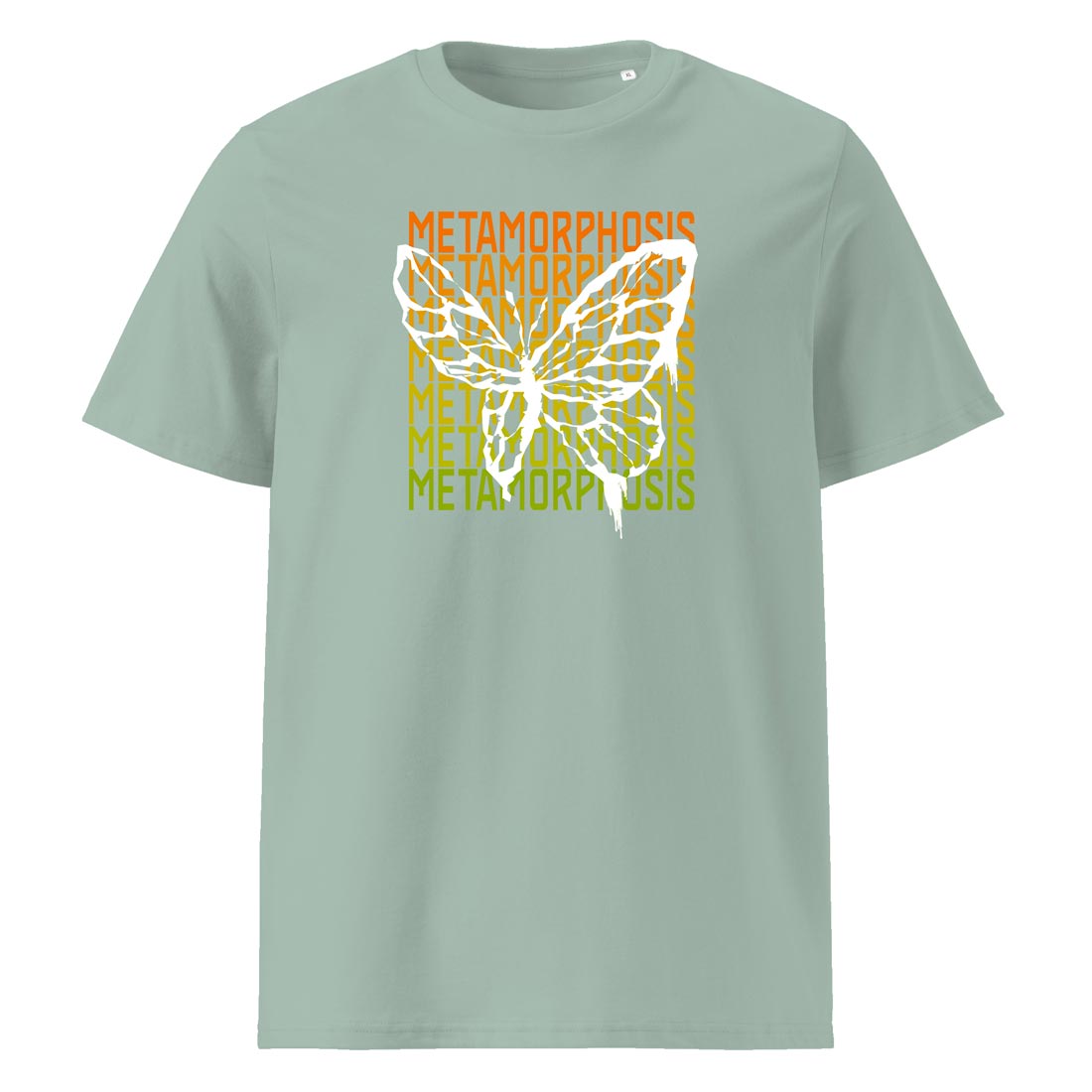 METAMORPHOSIS – streetwear tričko s motivem proměny z bio bavlny | FleekFox v barvě Aloe