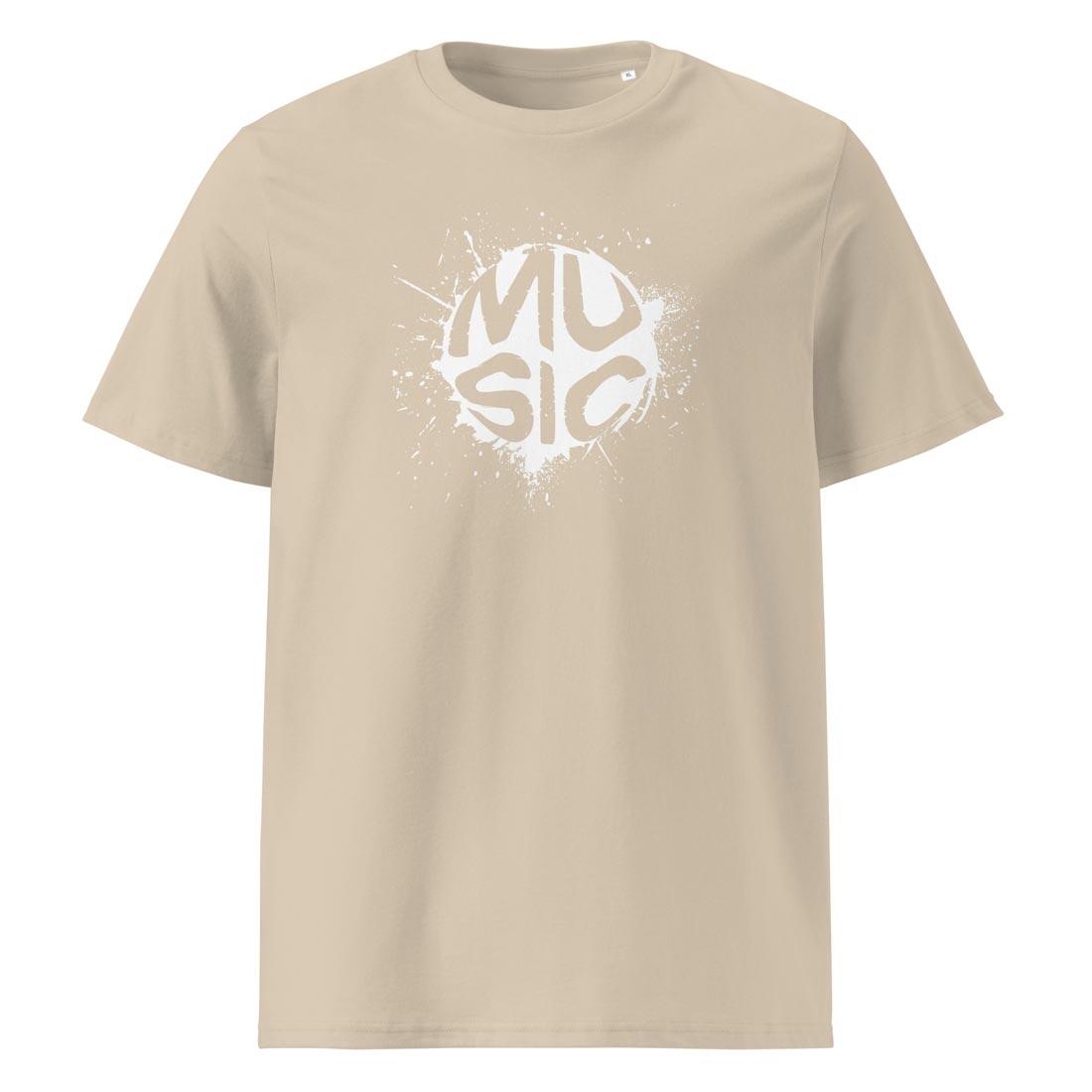MUSIC – minimalistické tričko z bio bavlny pro hudební nadšence | FleekFox v barvě Desert Dust