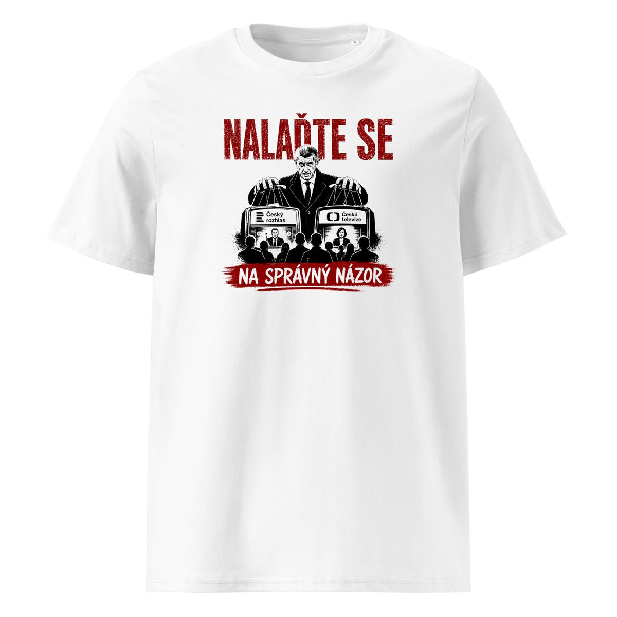 tričko NALAĎTE SE NA SPRÁVNÝ NÁZOR v barvě White