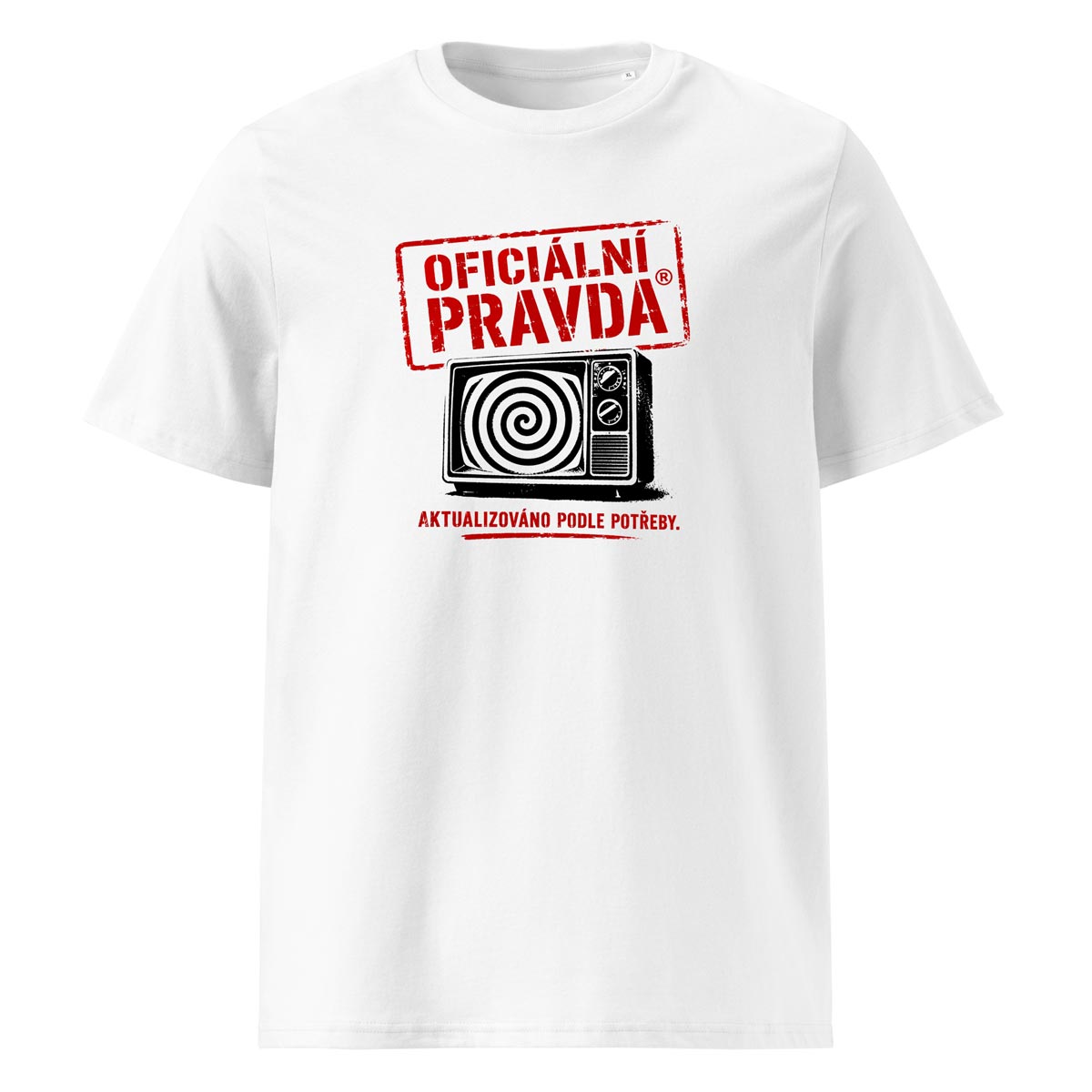 tričko OFICIÁLNÍ PRAVDA - AKTUALIZOVÁNO PODLE POTŘEBY v barvě White