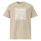THINK DIFFERENTLY – streetwear tričko z biobavlny s rozbitou typografií | FleekFox v barvě