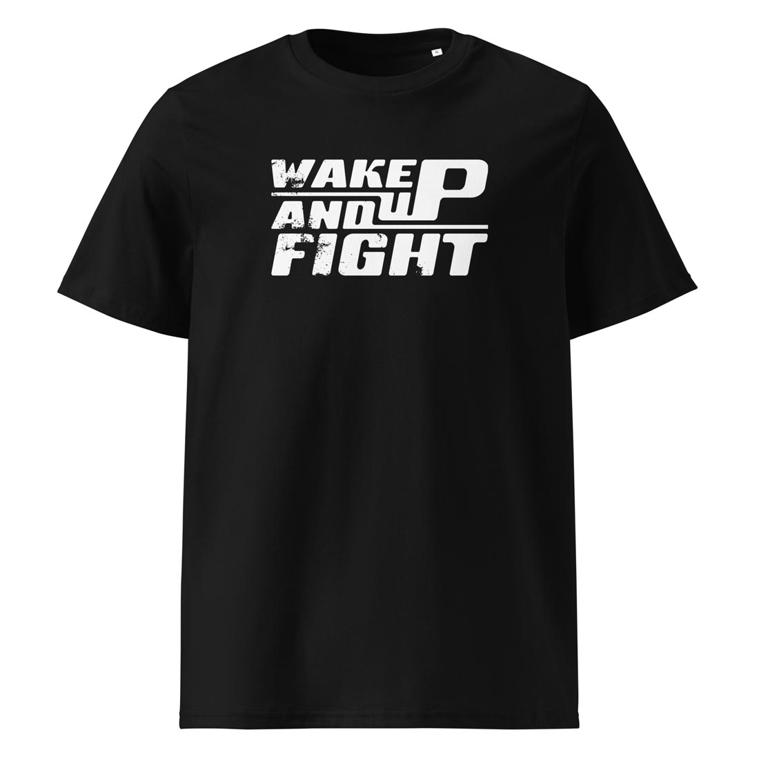 WAKE UP AND FIGHT – streeatwer tričko z bio bavlny | FleekFox v barvě Black