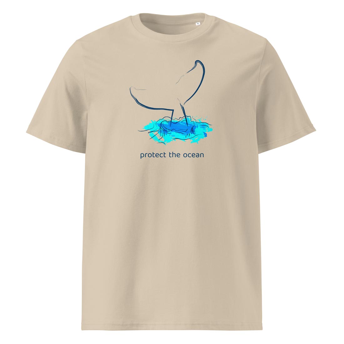 WHALE AND WATER – streetwear tričko z bio bavlny Stanley/Stella | FleekFox v barvě  Desert Dust